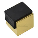 Heritage Brass Door Stop Square Floor Mounted Design Polished Brass Finish - V1082-PB - Choice Handles