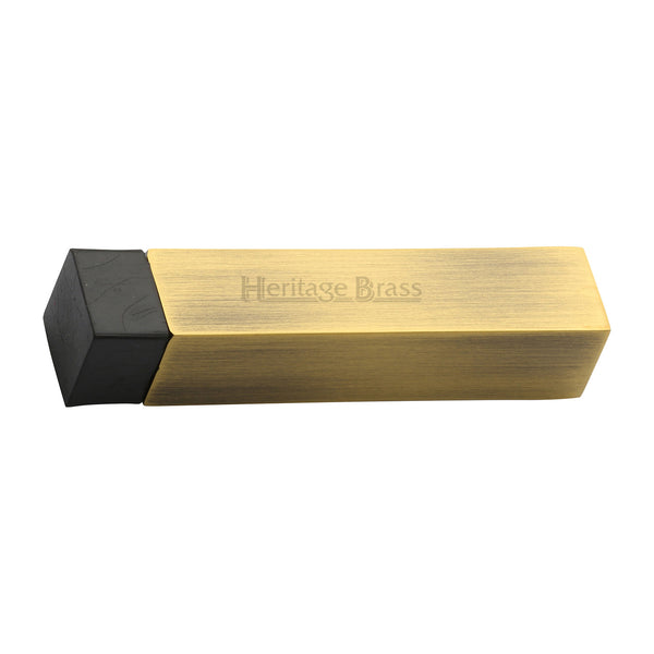Heritage Brass Door Stop Square Wall Mounted Design Antique Finish - V1084-AT