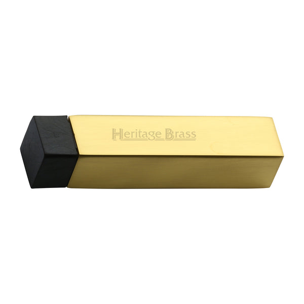 Heritage Brass Door Stop Square Wall Mounted Design Polished Brass Finish - V1084-PB