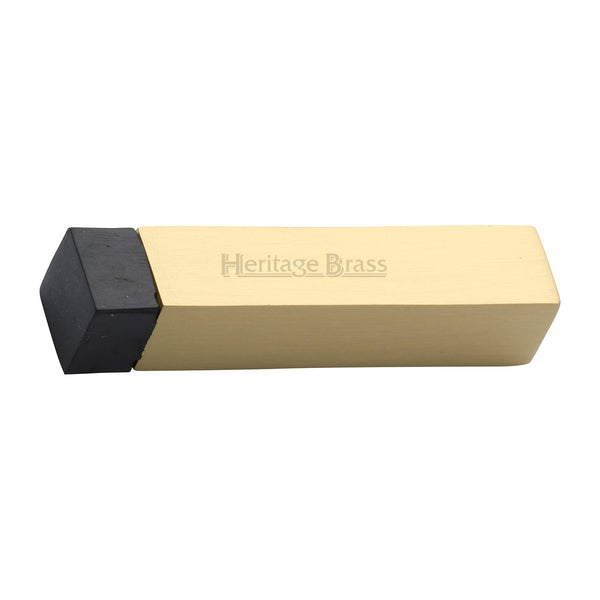 Heritage Brass Door Stop Square Wall Mounted Design Satin Brass Finish - V1084-SB