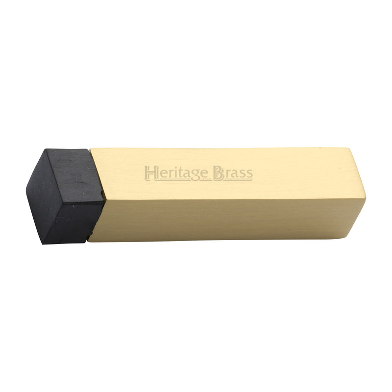 Heritage Brass Door Stop Square Wall Mounted Design Satin Brass Finish - V1084-SB