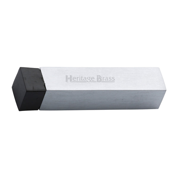 Heritage Brass Door Stop Square Wall Mounted Design Satin Chrome Finish - V1084-SC