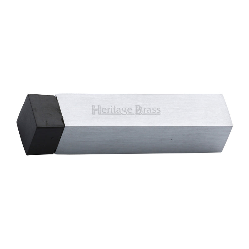 Heritage Brass Door Stop Square Wall Mounted Design Satin Chrome Finish - V1084-SC