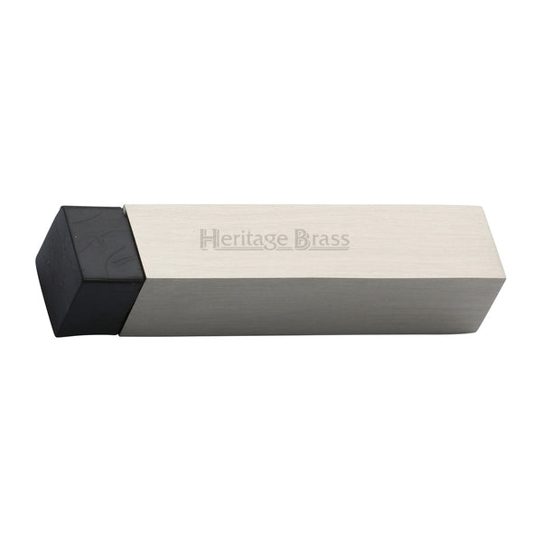 Heritage Brass Door Stop Square Wall Mounted Design Satin Nickel Finish - V1084-SN