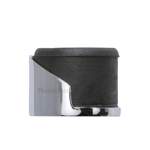 Heritage Brass Door Stop Round Floor Mounted Design Polished Chrome Finish - V1088-PC