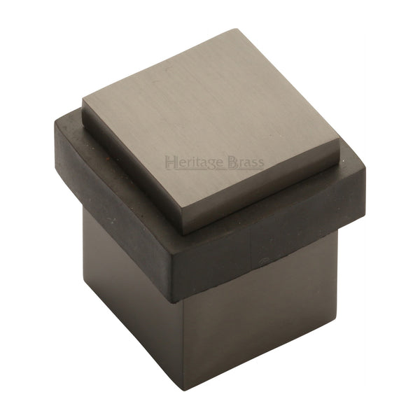 Heritage Brass Door Stop Square Floor Mounted Design Matt Bronze Finish - V1089-MB