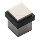 Heritage Brass Door Stop Square Floor Mounted Design Satin Nickel Finish - V1089-SN - Choice Handles