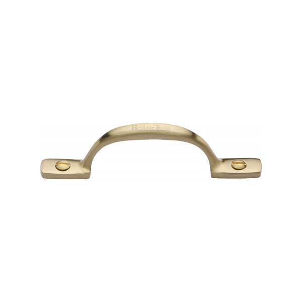 Heritage Brass Sash Pull Handle 102mm Satin Brass Finish - V1090 102-SB - Choice Handles