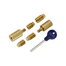 Heritage Brass Sash Window Stop (pair) with key Polished Brass - V1108-PB - Choice Handles