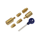 Heritage Brass Sash Window Stop (pair) with key Satin Brass - V1108-SB - Choice Handles