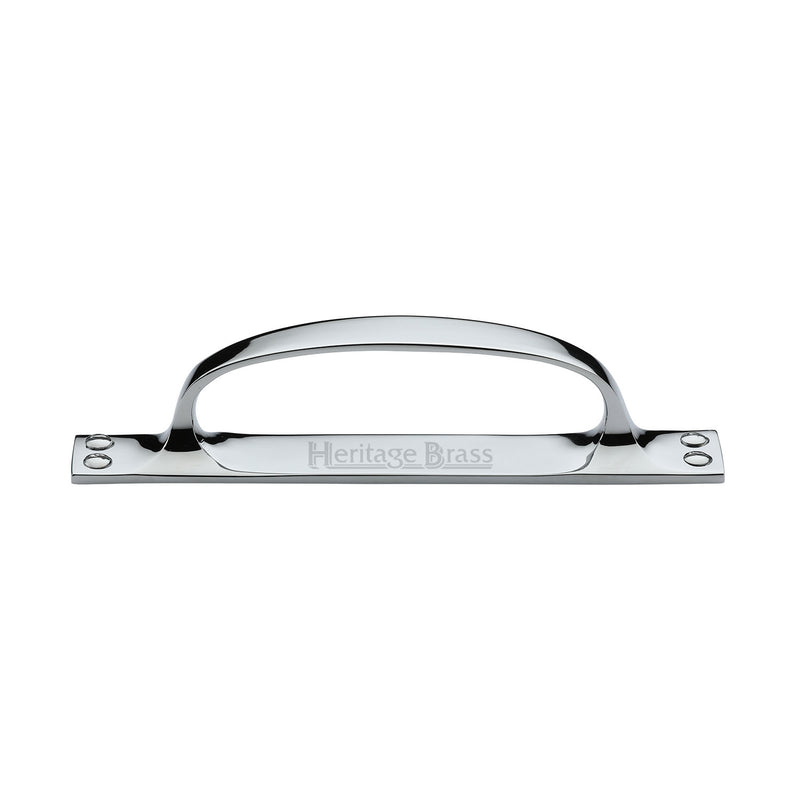 Heritage Brass Door Pull Handle on Plate Offset Polished Chrome finish
 - V1142-PC - Choice Handles