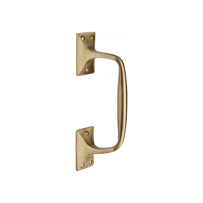 Heritage Brass Door Pull Handle Cranked Design 8" Satin Brass Finish - V1150 202-SB - Choice Handles