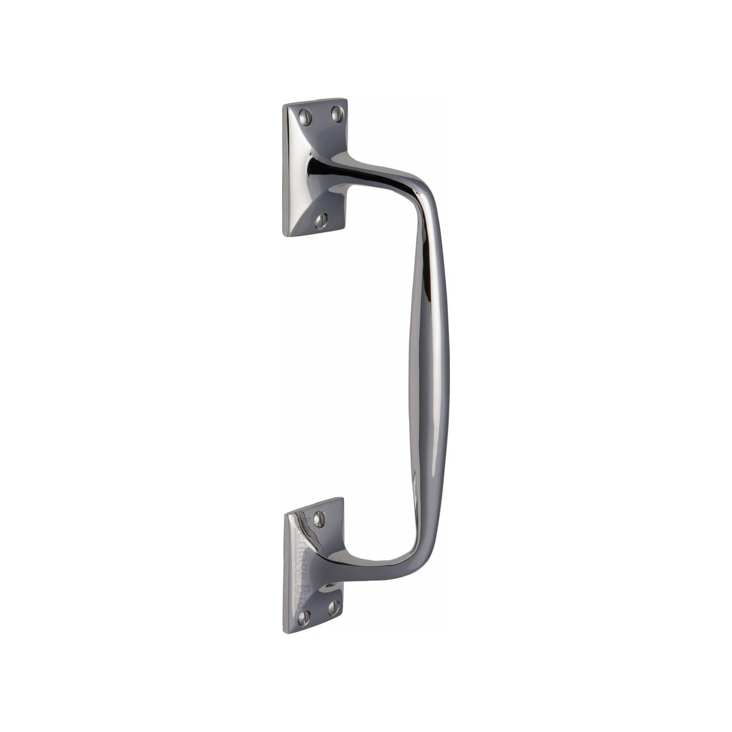 Heritage Brass Door Pull Handle Cranked Design 10& Polished Chrome fin