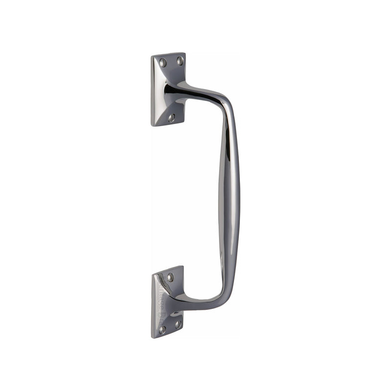 Heritage Brass Door Pull Handle Cranked Design 10& Polished Chrome finish
 - V1150 253-PC - Choice Handles