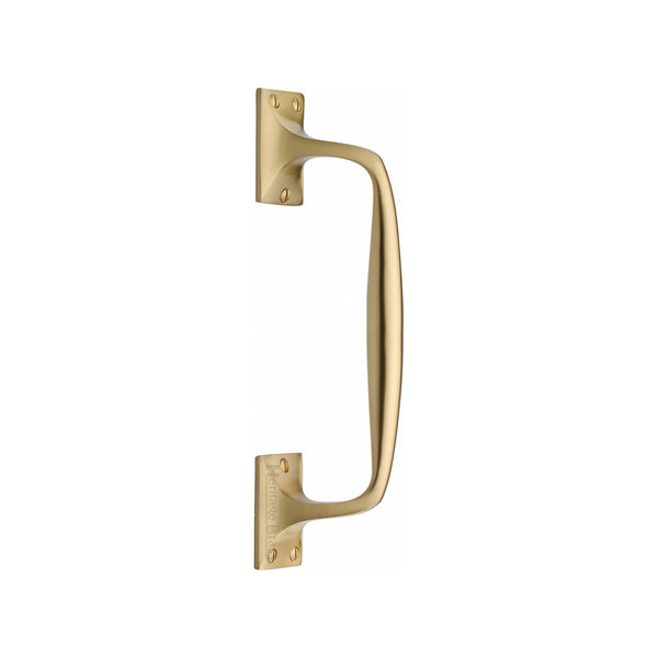 Heritage Brass Door Pull Handle Cranked Design 10 Satin Brass Finish
 - V1150 253-SB - Choice Handles