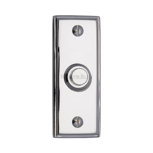 Heritage Brass Oblong Bell Push 3" x 1" Polished Chrome finish - FB362 - Choice Handles