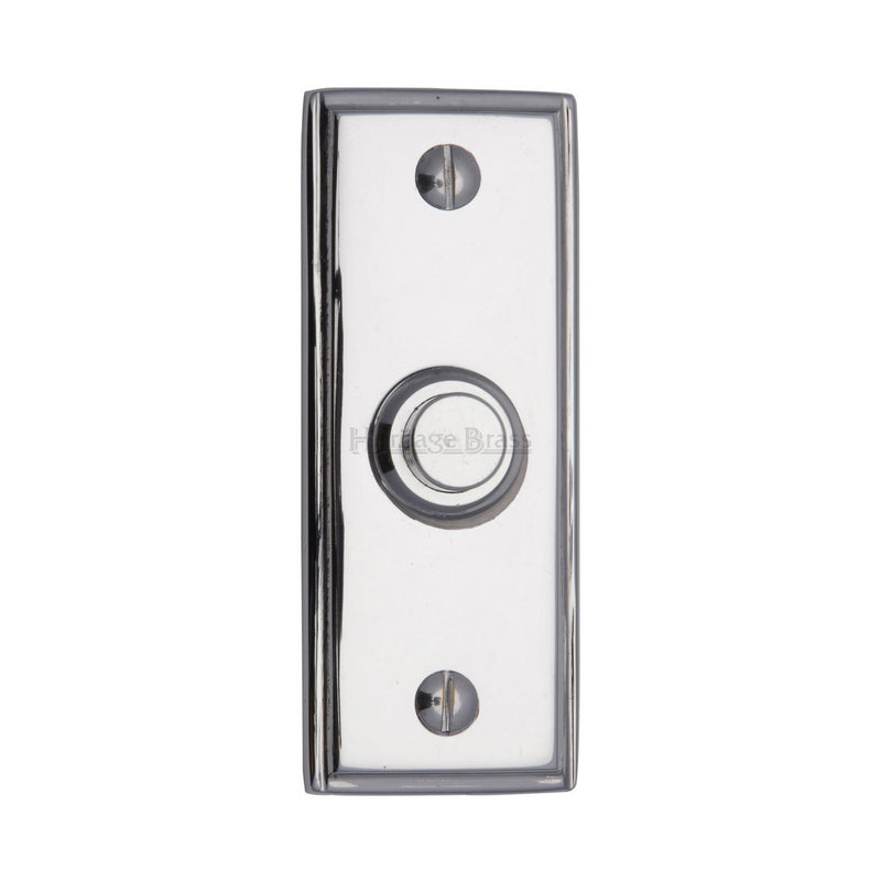Heritage Brass Oblong Bell Push 3" x 1" Polished Chrome finish - FB362 - Choice Handles