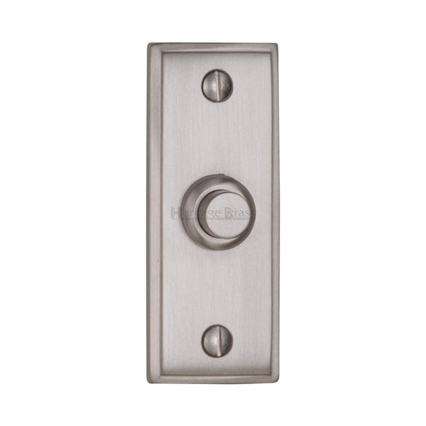 Heritage Brass Oblong Bell Push 3" x 1" Satin Chrome finish - FB365 - Choice Handles