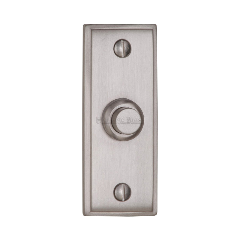 Heritage Brass Oblong Bell Push 3" x 1" Satin Chrome finish - FB365 - Choice Handles