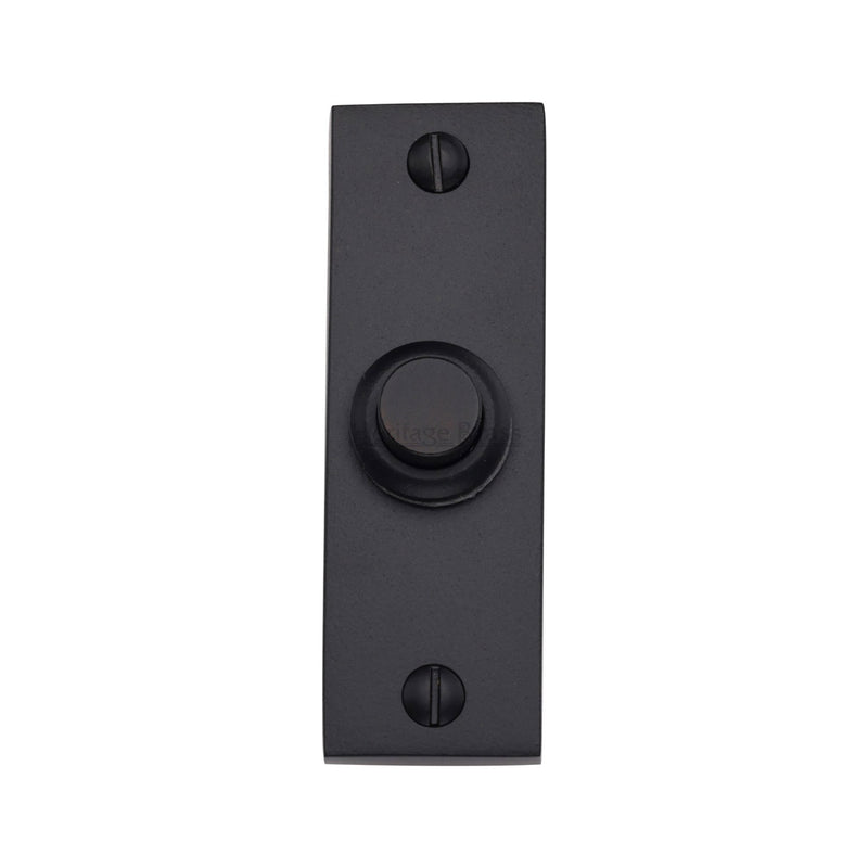 Heritage Brass Rectangular Bell Push Matt Black finish - FB368 - Choice Handles