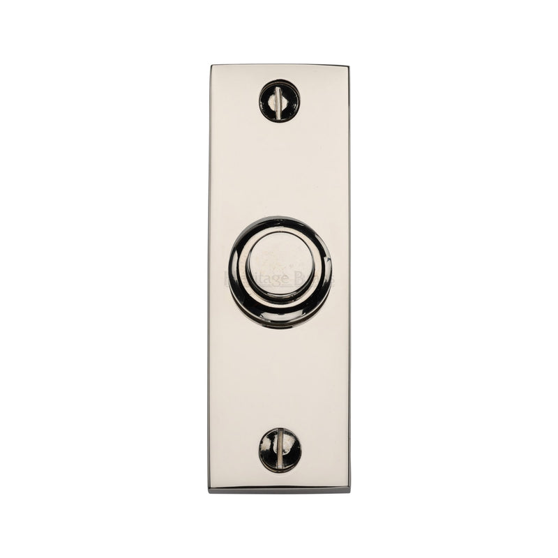 Heritage Brass Rectangular Bell Push Polished Nickel finish - FB372 - Choice Handles