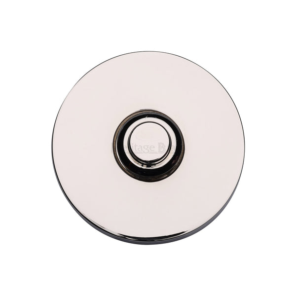 Heritage Brass Round Bell Push Polished Nickel finish
 - FB381 - Choice Handles