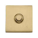 Heritage Brass Square Bell Push Satin Brass finish - FB390 - Choice Handles