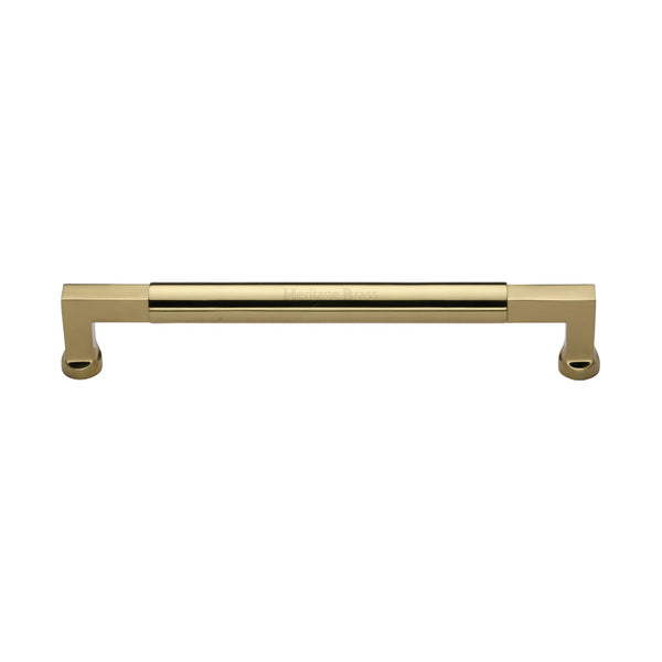 Heritage Brass Door Pull Handle Bauhaus Design 330mm Polished Brass Finish
 - V1312 330-PB - Choice Handles