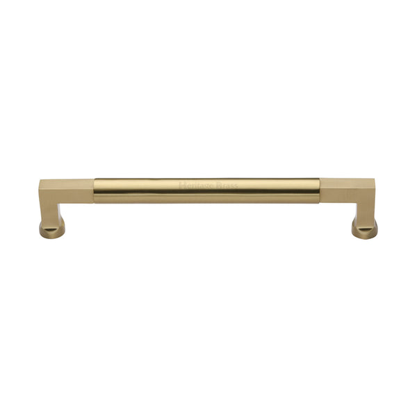 Heritage Brass Door Pull Handle Bauhaus Design 330mm& Satin Brass Finish
 - V1312 330-SB - Choice Handles