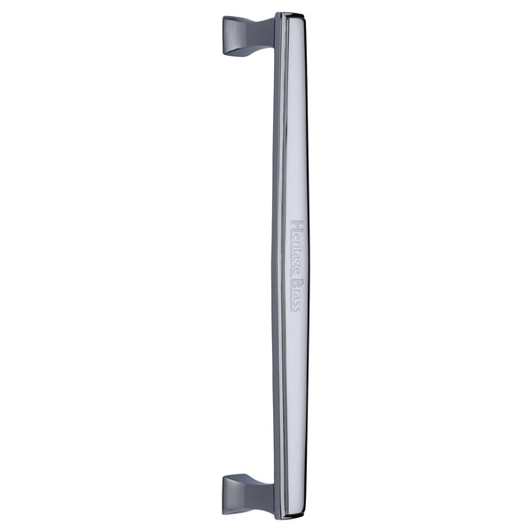 Heritage Brass Door Pull Handle Deco Design 305mm Polished Chrome Finish - V1334 305-PC - Choice Handles