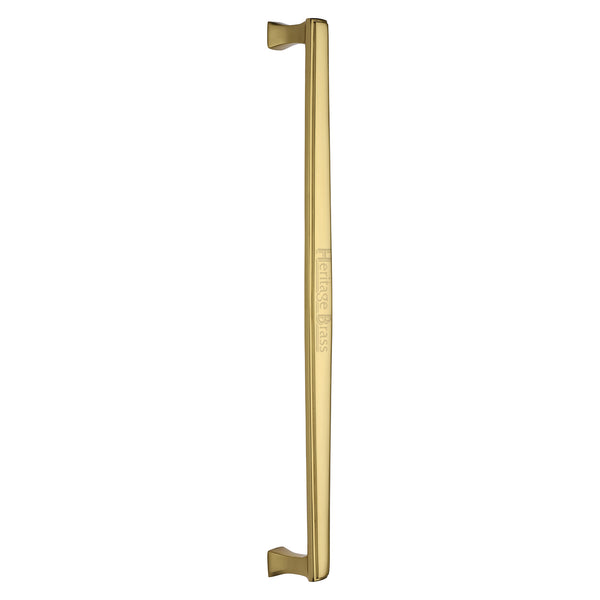 Heritage Brass Door Pull Handle Deco Design 457mm Polished Brass Finish
 - V1334 457-PB - Choice Handles