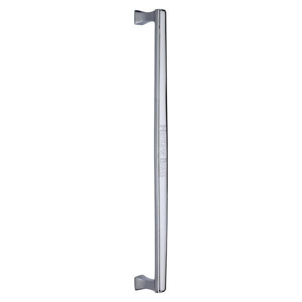 Heritage Brass Door Pull Handle Deco Design 457mm Polished Chrome Finish
 - V1334 457-PC