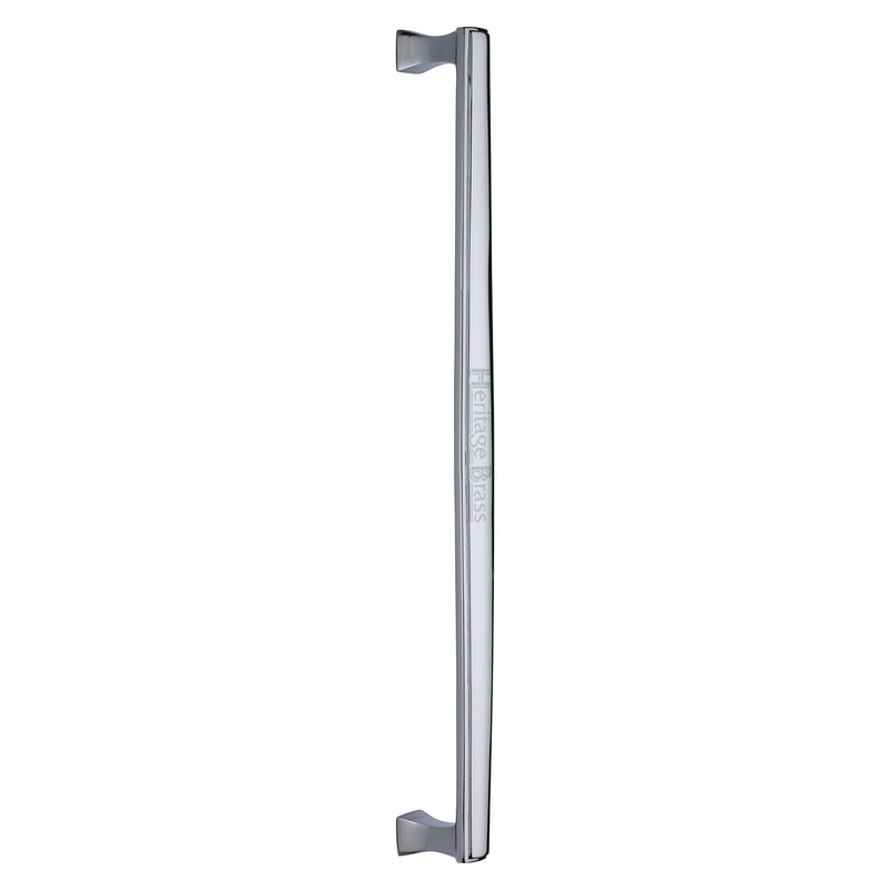 Heritage Brass Door Pull Handle Deco Design 457mm Polished Chrome Finish
 - V1334 457-PC - Choice Handles