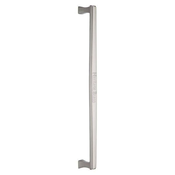 Heritage Brass Door Pull Handle Deco Design 457mm Satin Nickel Finish
 - V1334 457-SN - Choice Handles