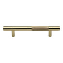 Heritage Brass Door Pull Handle Bar Knurled Design 305mm Polished Brass Finish
 - V1365 305-PB - Choice Handles