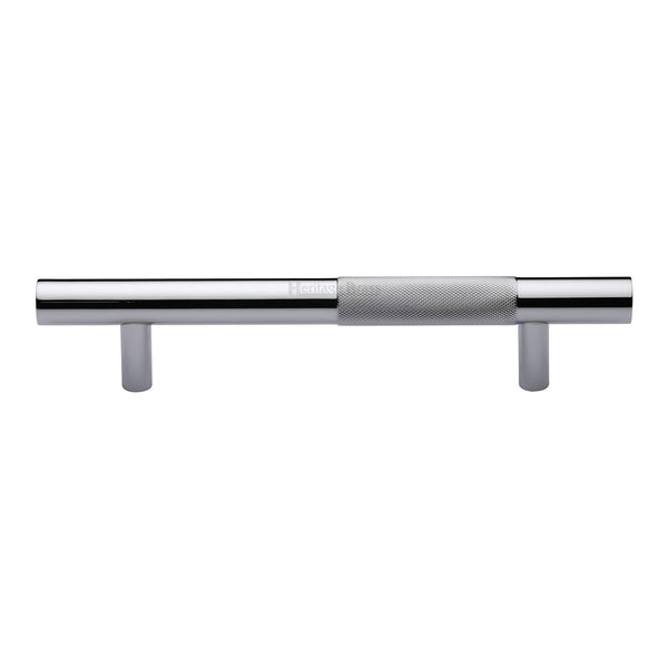 Heritage Brass Door Pull Handle Bar Knurled Design 305mm Polished Chrome Finish
 - V1365 305-PC - Choice Handles