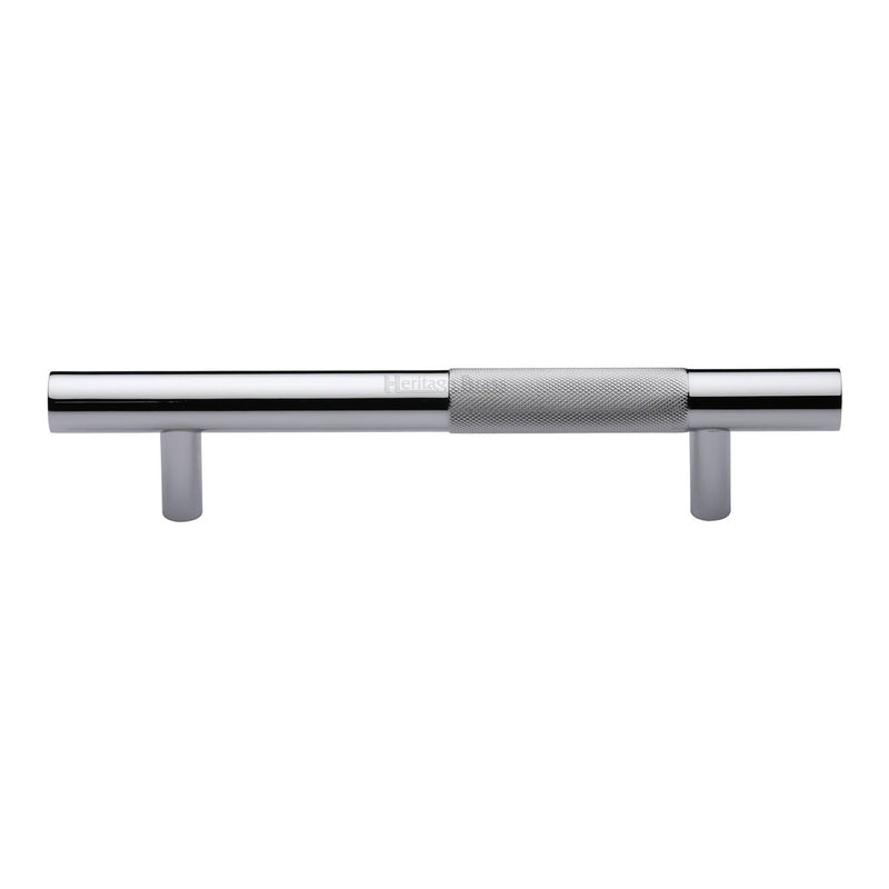 Heritage Brass Door Pull Handle Bar Knurled Design 305mm Polished Chrome Finish
 - V1365 305-PC - Choice Handles