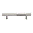 Heritage Brass Door Pull Handle Bar Knurled Design 305mm Satin Nickel Finish
 - V1365 305-SN - Choice Handles