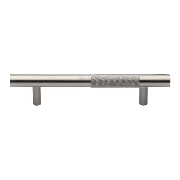 Heritage Brass Door Pull Handle Bar Knurled Design 305mm Satin Nickel Finish
 - V1365 305-SN - Choice Handles