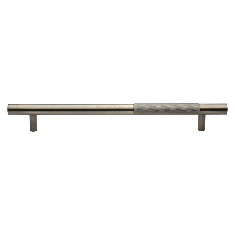 Heritage Brass Door Pull Handle Bar Knurled Design 457mm Antique Brass Finish
 - V1365 457-AT - Choice Handles