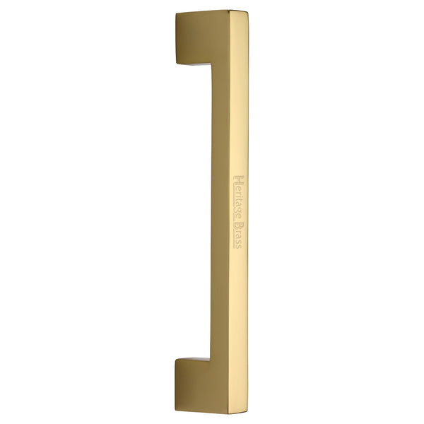 Heritage Brass Door Pull Handle Urban Design 305mm Polished Brass Finish - V1390 305-PB - Choice Handles
