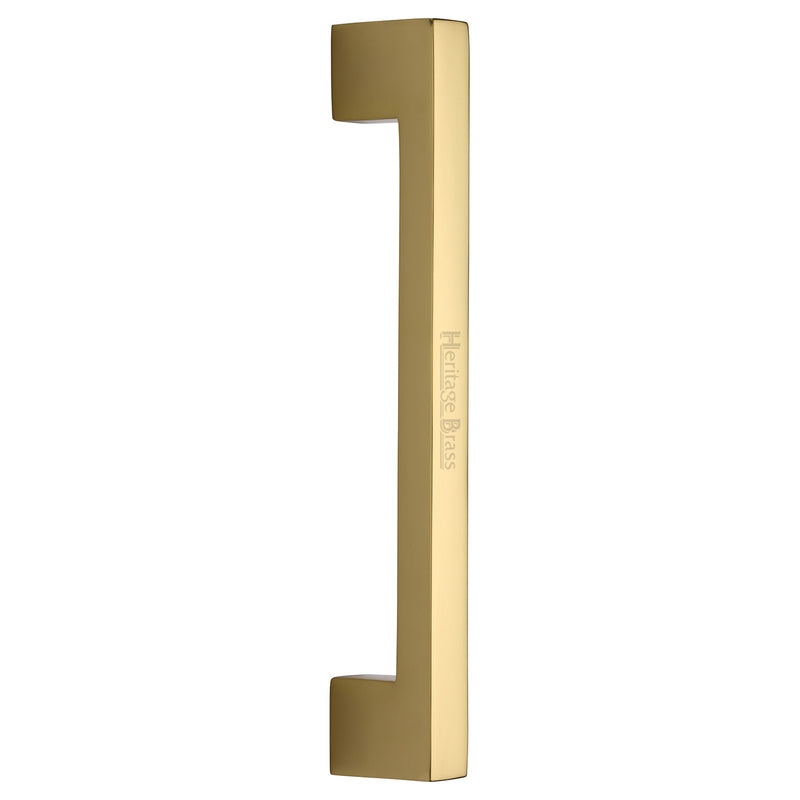 Heritage Brass Door Pull Handle Urban Design 305mm Polished Brass Finish - V1390 305-PB - Choice Handles