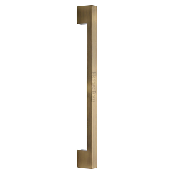 Heritage Brass Door Pull Handle Urban Design 457mm Antique Brass Finish
 - V1390 457-AT - Choice Handles