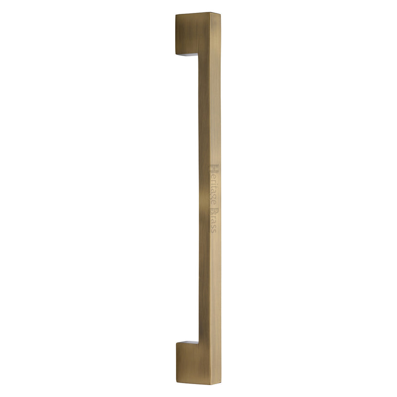 Heritage Brass Door Pull Handle Urban Design 457mm Antique Brass Finish
 - V1390 457-AT - Choice Handles