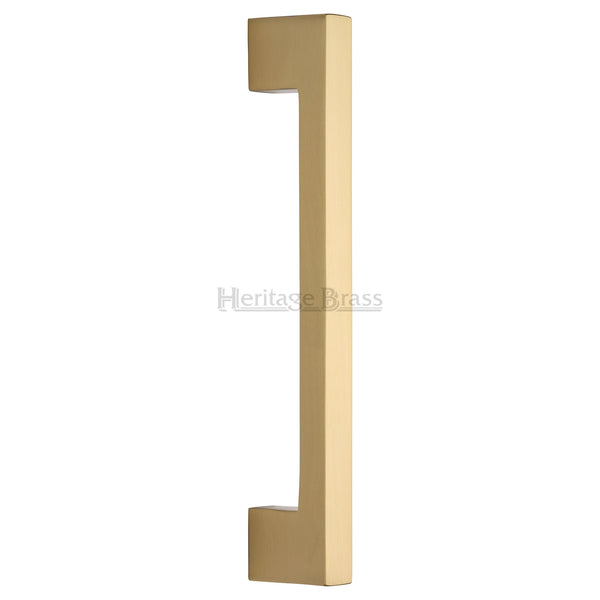 Heritage Brass Door Pull Handle Urban Design 457mm Satin Brass Finish - V1390 457-SB - Choice Handles