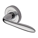 Heritage Brass Door Handle Lever Latch on Round Rose Sutton Design Polished Chrome finish - V1750-PC - Choice Handles
