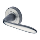 Heritage Brass Door Handle Lever Latch on Round Rose Sutton Design Satin Chrome finish - V1750-SC - Choice Handles