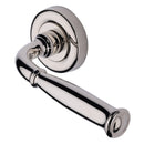 Heritage Brass Door Handle Lever Latch on Round Rose Lincoln Design Polished Nickel finish
UK Registered Design Number 6228268 - V1938-PNF - Choice Handles