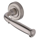 Heritage Brass Door Handle Lever Latch on Round Rose Lincoln Design Satin Nickel finish
UK Registered Design Number 6228268 - V1938-SN - Choice Handles
