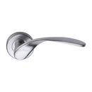 Heritage Brass Door Handle Lever Latch on Round Rose Volo Design Satin Chrome finish - V1950-SC - Choice Handles